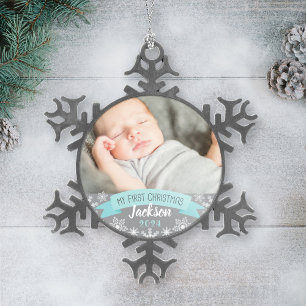 Photo Ornament   Baby Boy First Christmas