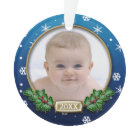 Photo Ornament | Baby's 1st Christmas (Blue)