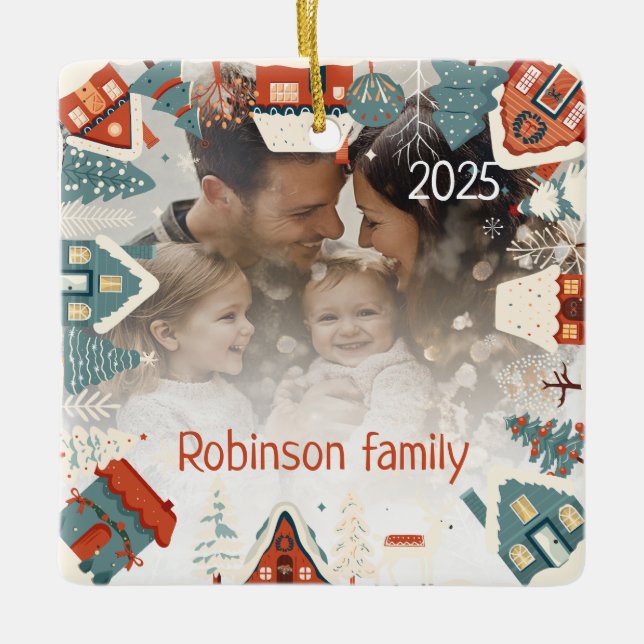  Photo Ornament Personalised Snowflake Cute (Front)