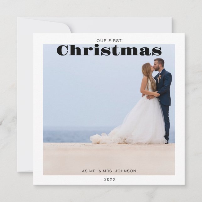 Photo Our First Christmas Holiday Card (Front)