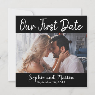 Photo Our First Date Couple Anniversary Gift Card