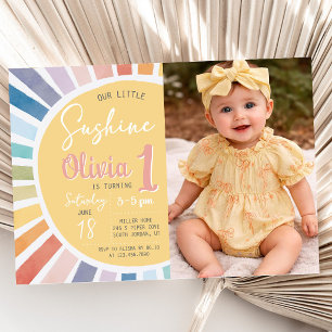 Photo Our Little Sunshine Birthday Invitation