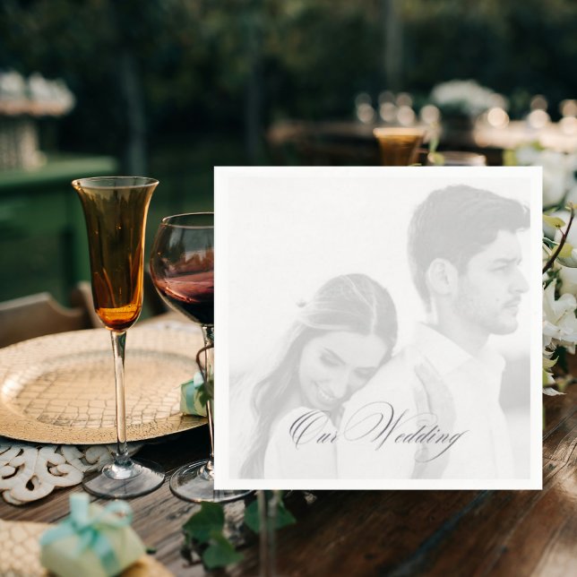Photo Our Wedding Reception Cocktail Napkin (Creator Uploaded)