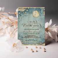 Photo Over the Moon Blue Boy Baby Shower