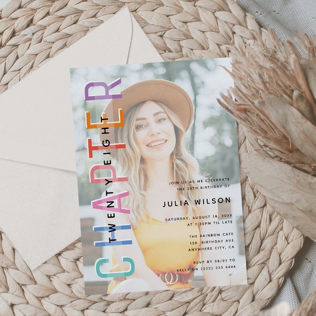 Photo Overlay CHAPTER (any age) Birthday Party Invitation (Creator Uploaded)