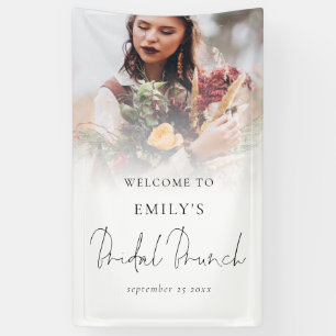 Photo Overlay Elegant Script Welcome Bridal Brunch Banner