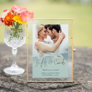 Photo Overlay Gifts Cards Wedding Sage Green Sign