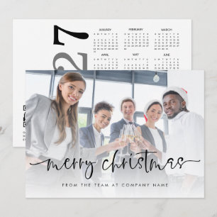 Photo Overlay Logo Corporate QR Code 2027 Calendar Holiday Card
