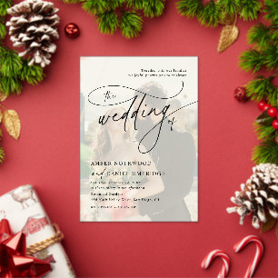 Photo Overlay Modern Elegant Calligraphy Wedding Acrylic Invitations