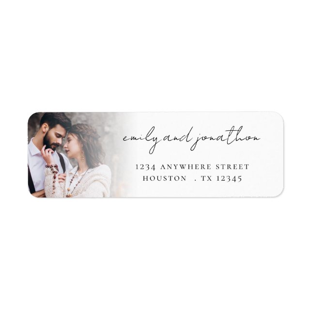 Photo Overlay Return Name Address Wedding  (Front)