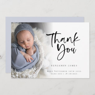 Photo Overlay Script Boy Thanks Birth Announcement