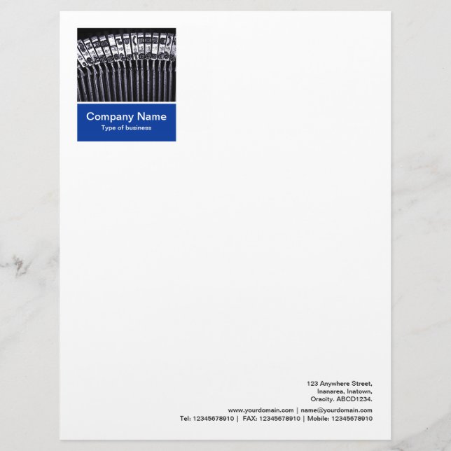 Photo Panel - Navy Blue - Typewriter Letterhead (Front)
