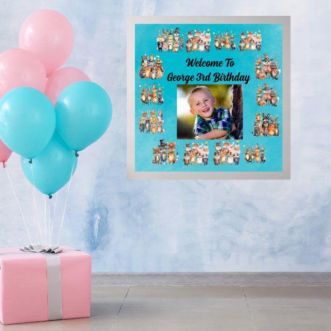  Photo Party Animals Theme  Kids Birthday Party Poster (Creator Uploaded)