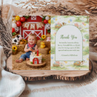 Photo Pastel Farm Animals Barn Party 1st Birthday