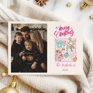 Photo Pastel Merry Christmas Holiday Card