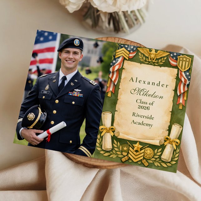 Photo Patriotic Military Graduation Party Announcement (Creator Uploaded)