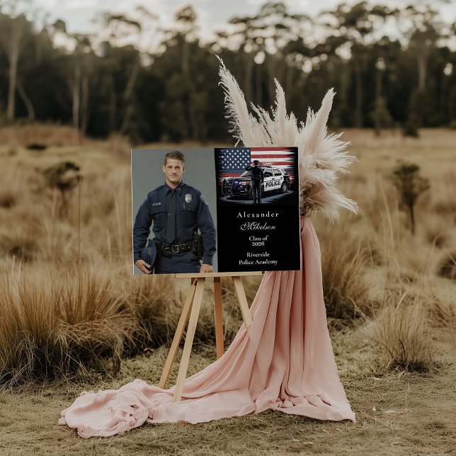 Photo Patriotic Police Officer Graduation Announcement (Creator Uploaded)