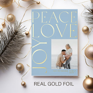 Photo Peace Love Joy gold typography Christmas