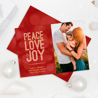 Photo Peace Love & Joy Red