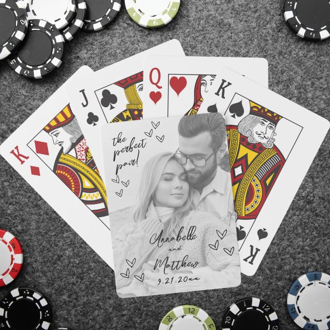 Photo Perfect Pair Drawn Wedding Playing Cards (Photo Perfect Pair Drawn Wedding Poker Cards)