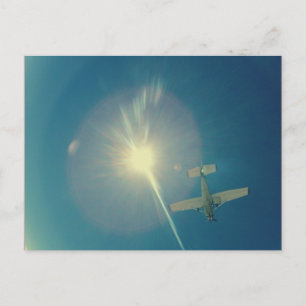 photo perfect small plane pilot postcard