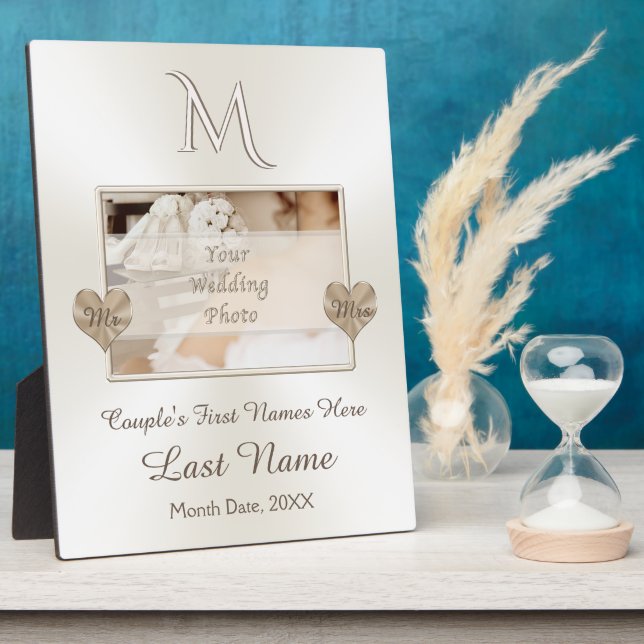 Photo Personalise Monogrammed Blankets for Wedding Plaque (Side)