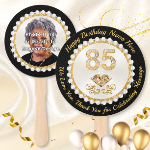 Photo Personalise, Party Favours for 85th Birthday Hand Fan