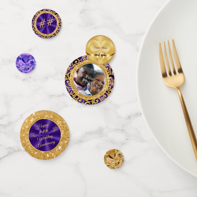 Photo Personalised Anniversary Confetti, Any Year Confetti (Group)