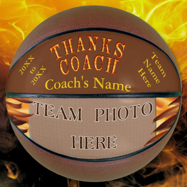 PHOTO Personalised Best Gifts for Basketball Coach (Basketball for Coach. Thank you gifts for Basketball Coaches. Best basketball coach gifts. Photo.)