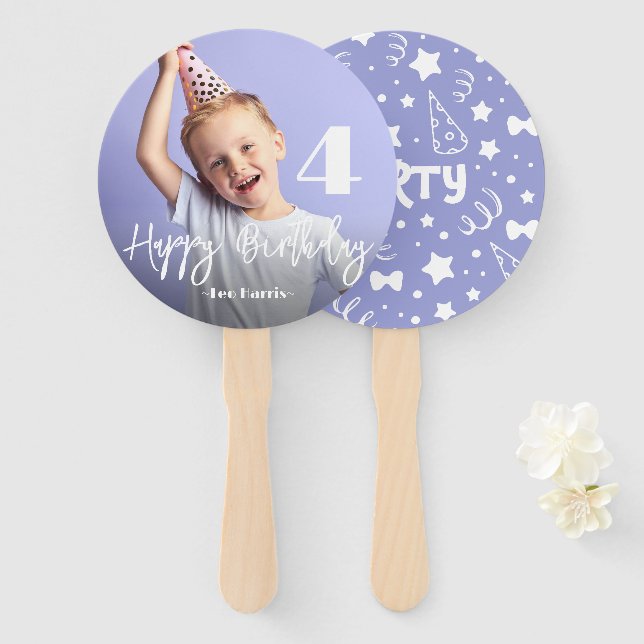 Photo Personalised Birthday Hand Fan (Front and Back)