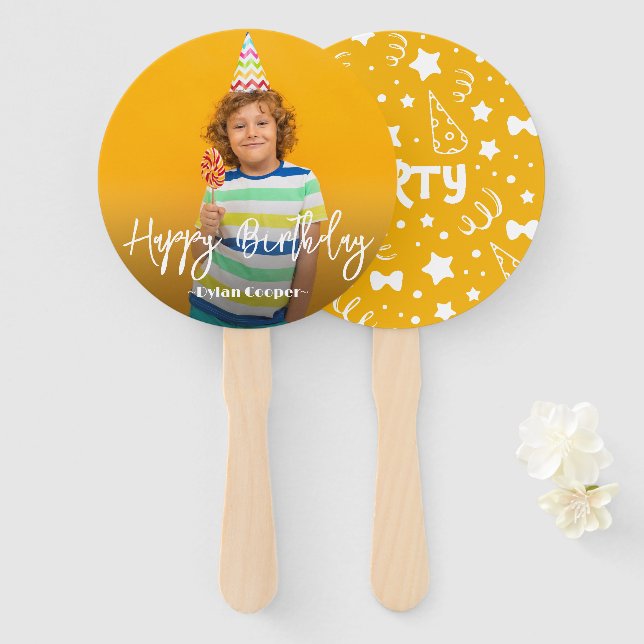 Photo Personalised Birthday Hand Fan (Front and Back)