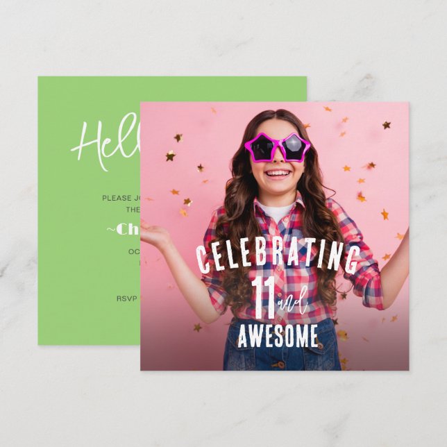 Photo Personalised Birthday Invitation (Front/Back)