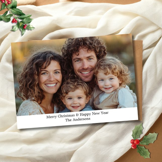 Photo Personalised Christmas Card (Family Photo Christmas Card Personalize it with your own text and photo.)