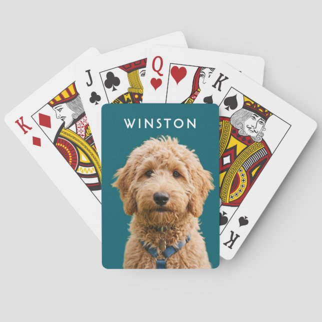 Photo Personalised Dogs Name - READ DESCRIPTION Playing Cards (Back)