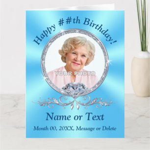 Photo Personalised, Elegant Birthday Cards for Her