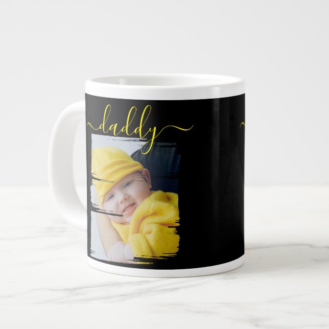 Photo Personalised Fathers Day Large Coffee Mug (Front Left)