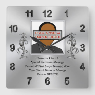 Photo Personalised Gift for Pastor and Wife, CLOCK