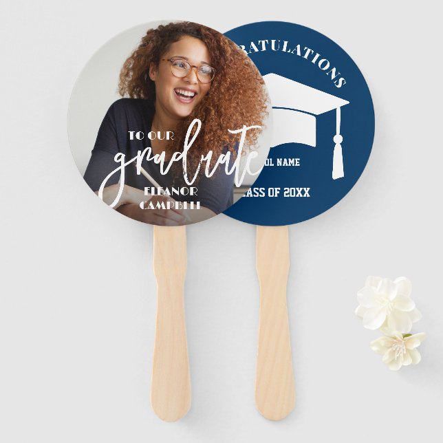 Photo Personalised Graduate Hand Fan (Front and Back)