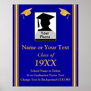 Photo Personalised Graduation Poster Your Colours