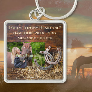 Photo Personalised Horse Remembrance Gifts, Horse Key Ring