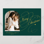 Photo personalised Merry Christmas script gold
