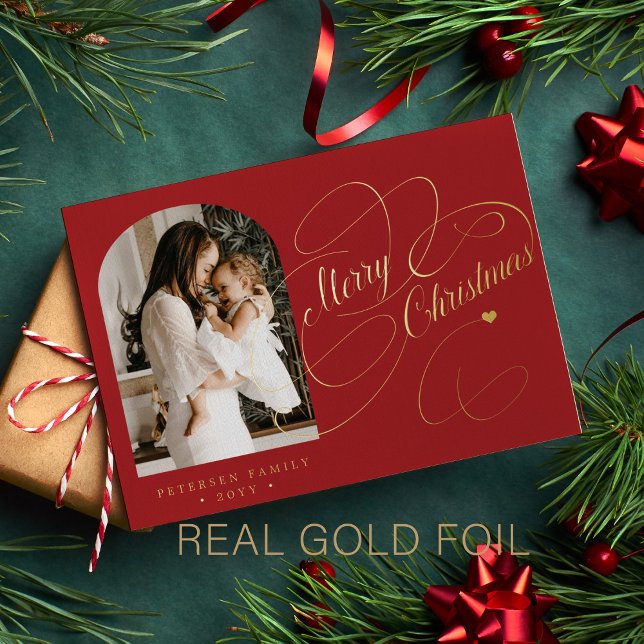 Photo personalised Merry Christmas script gold (Creator Uploaded)
