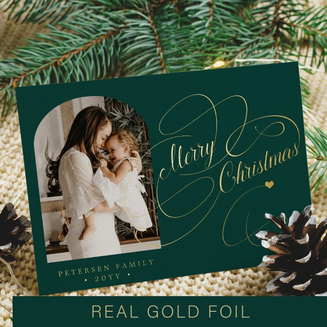Photo personalised Merry Christmas script gold (Creator Uploaded)