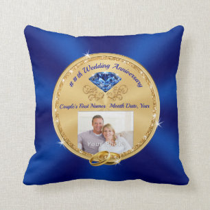 Photo Personalised Sapphire Anniversary Parents Cushion