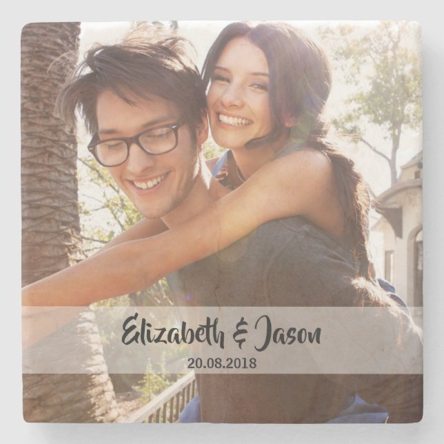 Photo Personalised Square Stone Coaster (Front)