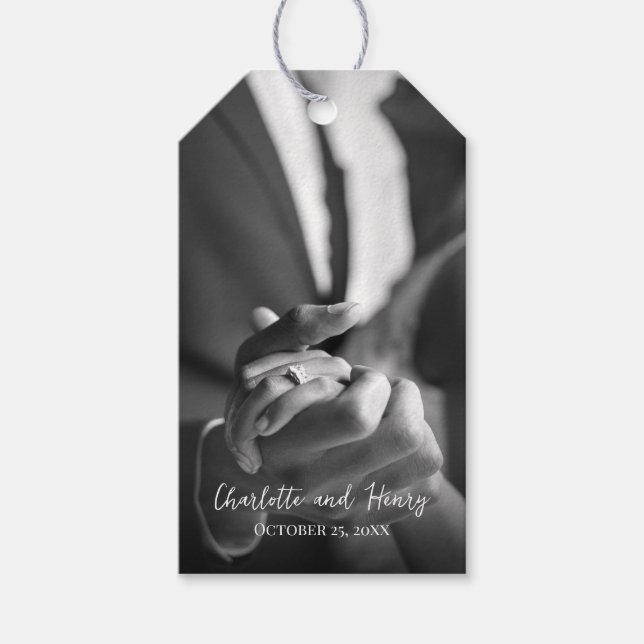 Photo Personalised Thank You Wedding Gift Tag (Front)