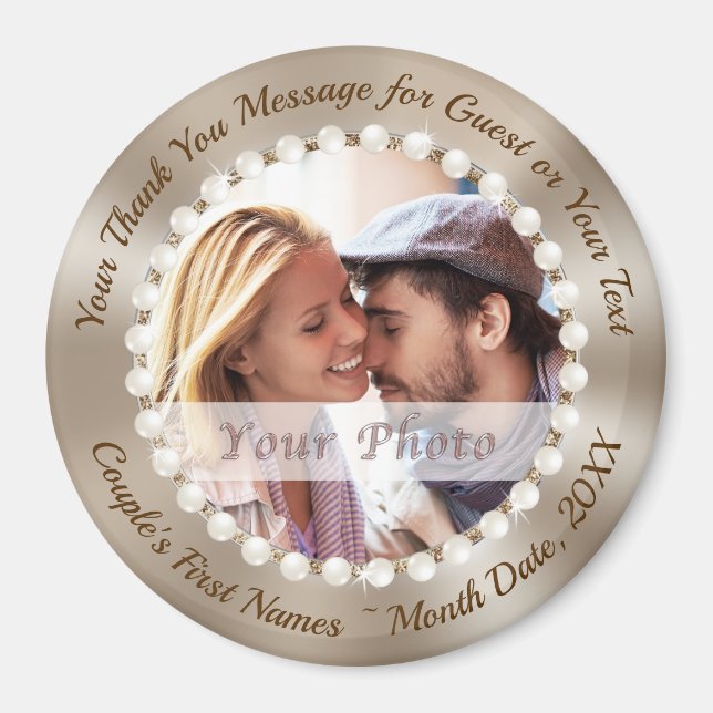 Photo, Personalised Wedding Favours BULK, Magnets (Front)