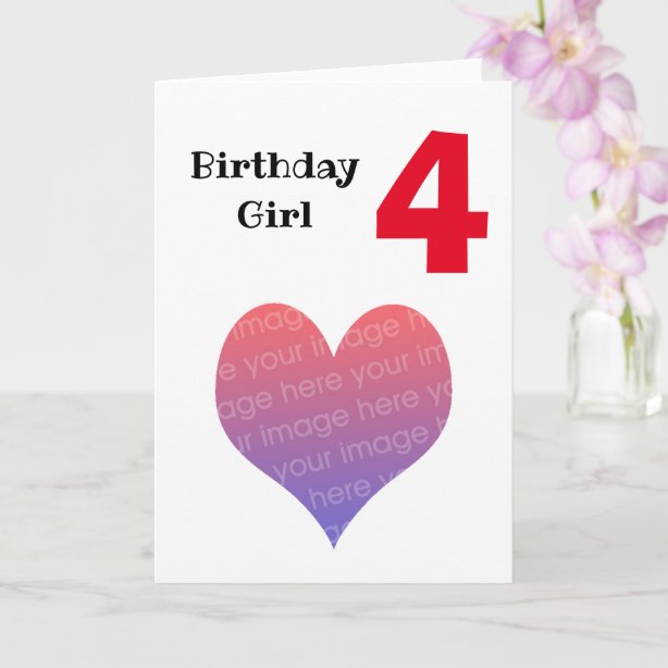 4 Years Old Girl Birthday Cards Zazzle.co.nz