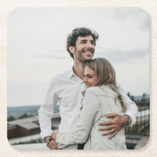 Photo Personalized Square Paper Coaster