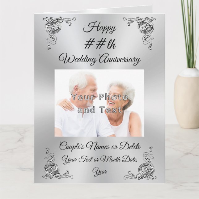 PHOTO Personalized Wedding Anniversary Cards (Front)
